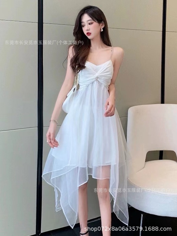 吊带连衣裙2025夏季新款十三行韩系海边度假风仙女吊带长裙子批发|undefined