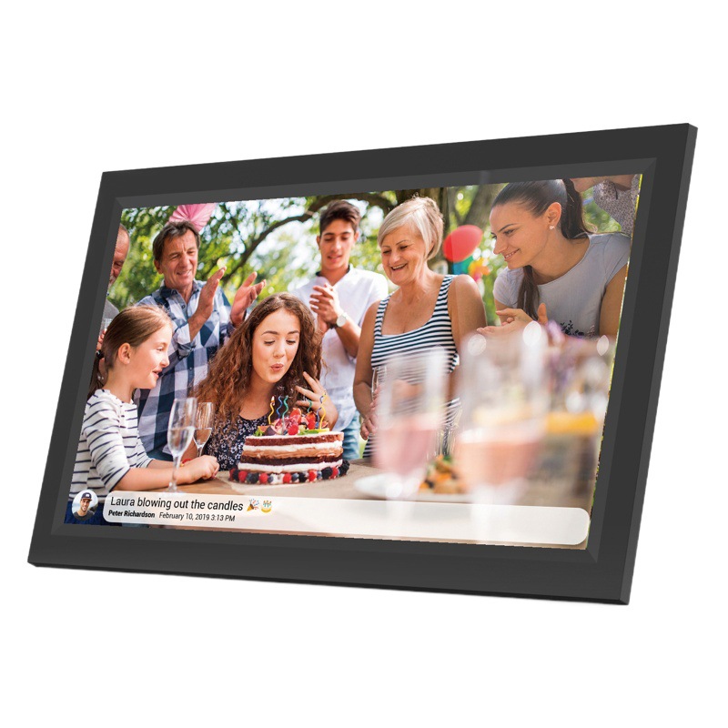 Marco de fotos digital WiFi 10 pulgadas transfronterizo Venta caliente Frameo marco de fotos electrónico 15,6 pulgadas HD BOE pantalla de publicidad