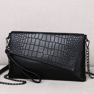 Stone Pattern Genuine Leather Clutch Bag Women's 2023 New Fashionable Large Capacity Women's Chain Crossbody Bag Fashionable Banquet Handbag