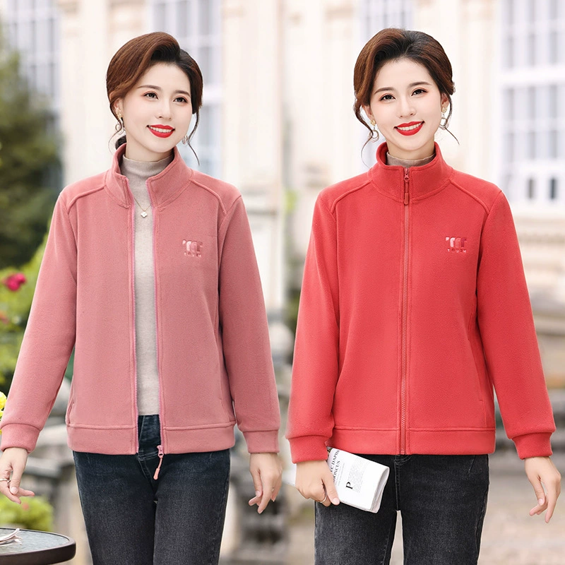 Осенне-зимняя Олимпийская бархатная теплая куртка большого размера, утолщенный кардиган на флисовой подкладке, свитер, женская короткая куртка для мамы, легкая взрывчатка