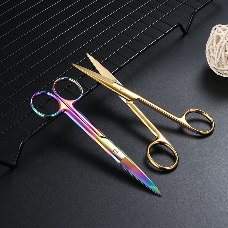 厂家现货直销不锈钢医用剪刀尖头纱布直剪绑带剪多功能眉毛剪批发