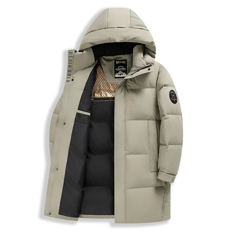 90鹅绒羽绒服冬季新款中长款连帽羽绒服男士加厚白鹅绒防寒羽绒服|undefined