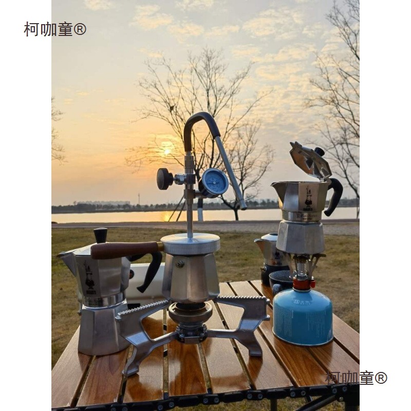 Steam Milk Frother Machine Factory 4Bar Non-Deceptive Double-Layer Tube Moka Pot Outdoor Latte Art Metabo