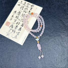 新中式高级感粉晶南红元宝貔貅新中式三圈手链爆款女生小众设计