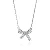 Universal brand small necklace with bow, design advanced jewelry, silver 925 sample, diamond encrusted, high-quality style, light luxury style