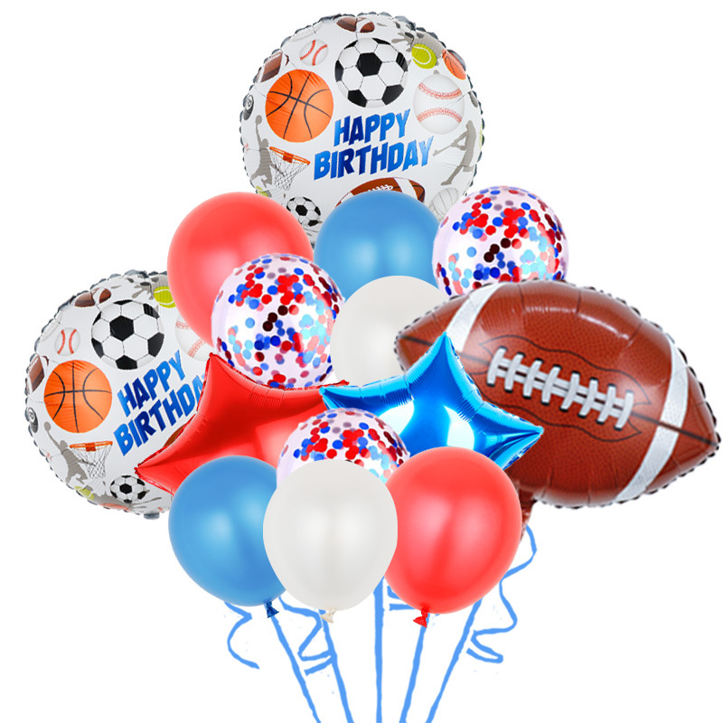 Kindertag Geburtstag Baseball Rugby Aluminiumfolie Gruppe Luftballons display picture 2