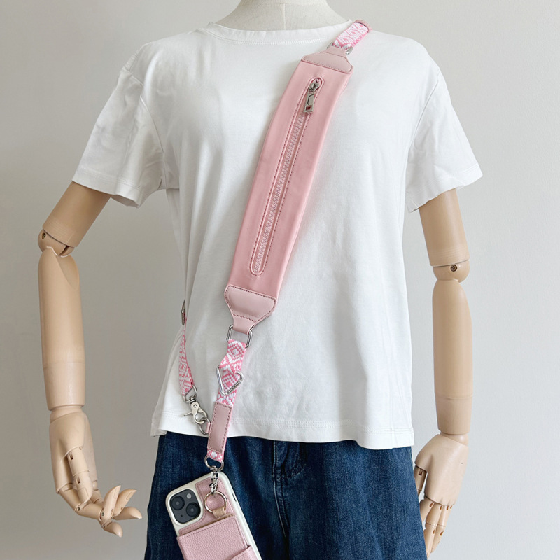 Mobile Phone Hanging Rope with Small Bag Long Adjustable Neck Hanging Outdoor Mobile Phone Case Shoulder Strap Anti-lost Strap with Multi-use