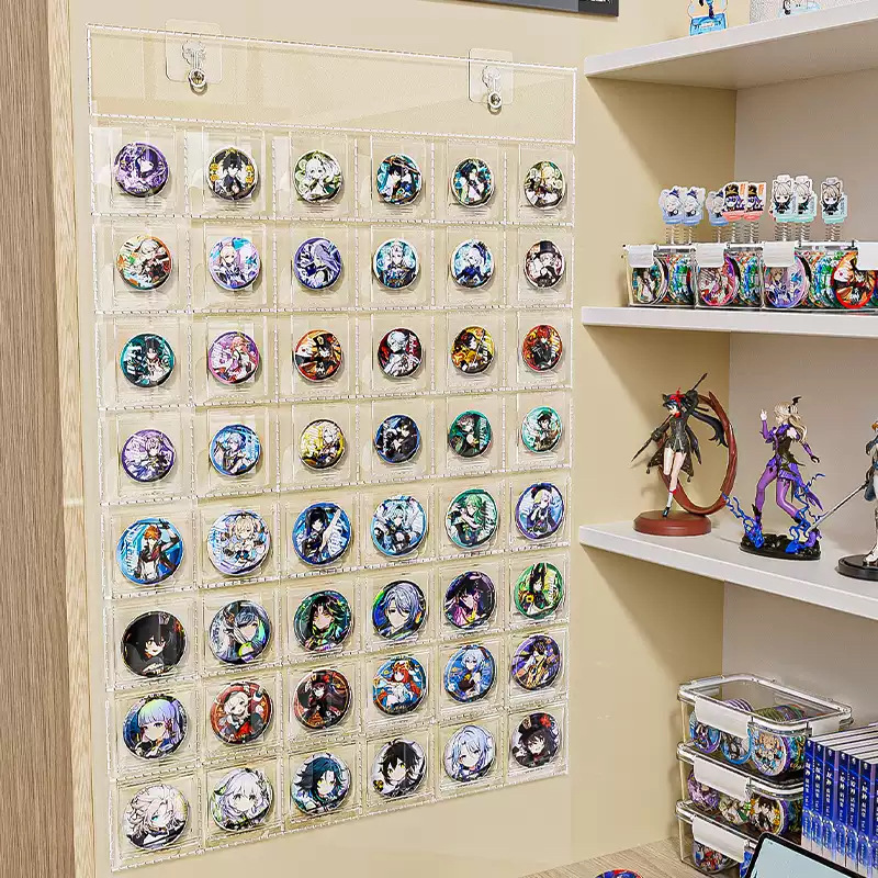 Baryum Display Stand Transparent Wall-Mounted Wall-Partited Badge Pony Polly Card Book Multi-Card Millet Storage Bag