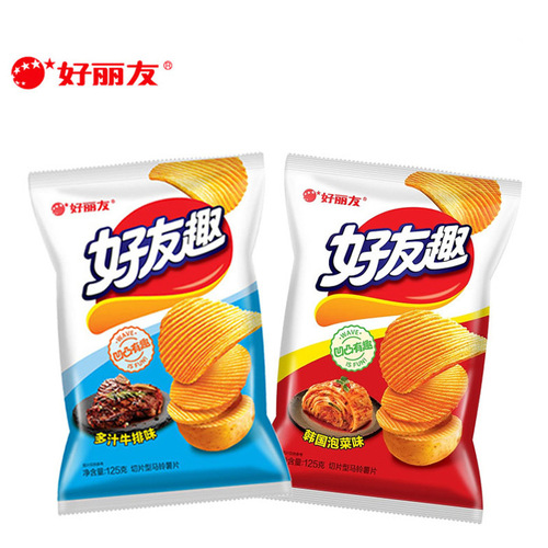 Honey Butter Flavor Potato Chips 45g, Korean Kimchi Beef French Fries, Potato Snacks 40g