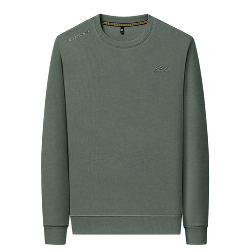 Men's Long-Sleeve T-Shirt for Spring 2025, Casual Top for Layering and Wearing, Letter Print Crew Neck Fashion Hoodie