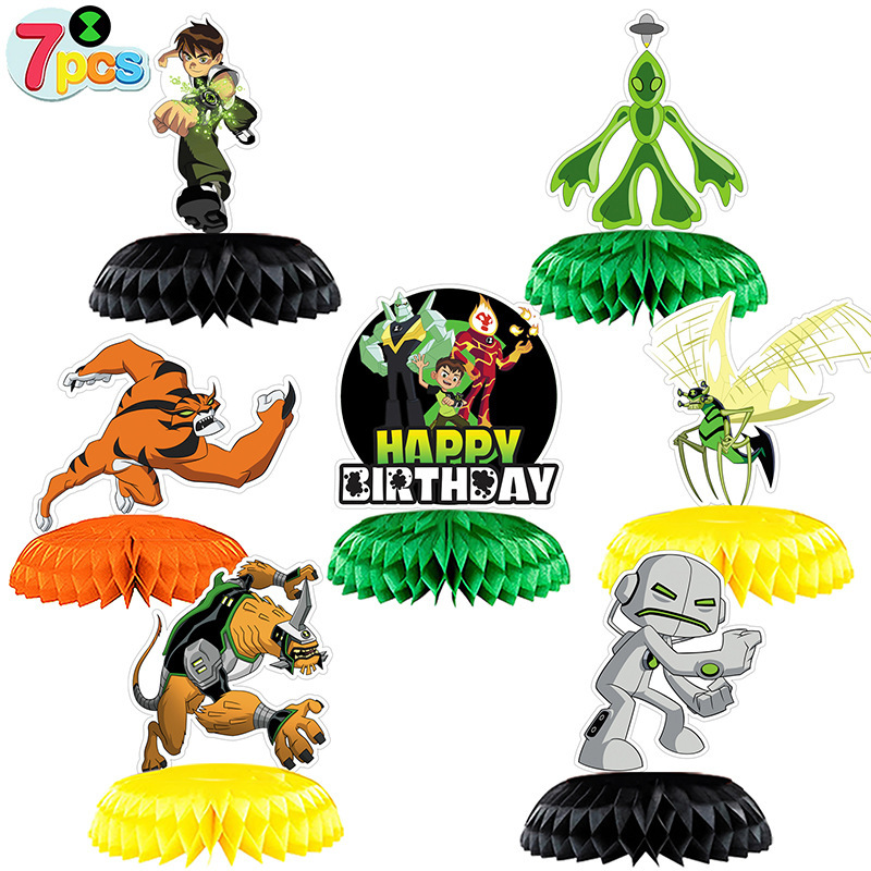Boy hacker party decoration Ben10 boy birthday party honeycomb decoration honeycomb ball pendant suit
