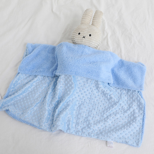 Beanbean Bubble Mat Baby Car Mat Outdoor Holding Blanket Double Layer Warm Pure Color Press Bubble Fleece Blanket Soft