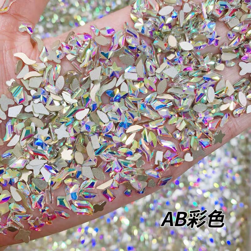 Cross-border special-shaped nail drill glass drill size AB flat bottom drill nail special-shaped drill magic color wholesale Cross-border special-shaped nail drill glass drill size AB flat bottom drill nail special-shaped drill magic color wholesale