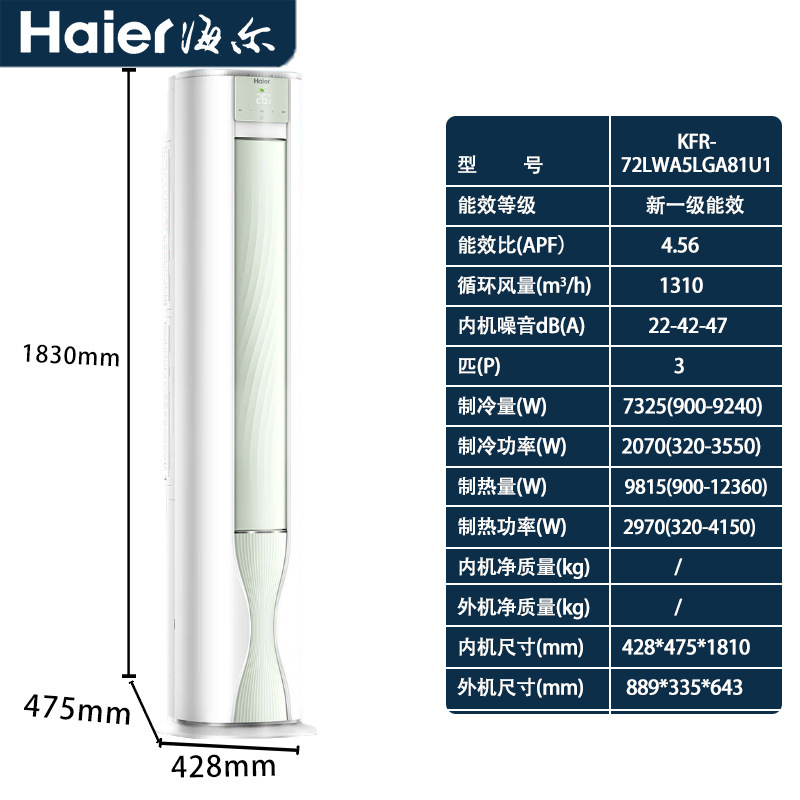 Haier aire acondicionado casero pared cabinet 1.5 cabinet cabinet 3 cabinet nuevo convertidor de frecuencia de primera clase sala de estar de ahorro de energía