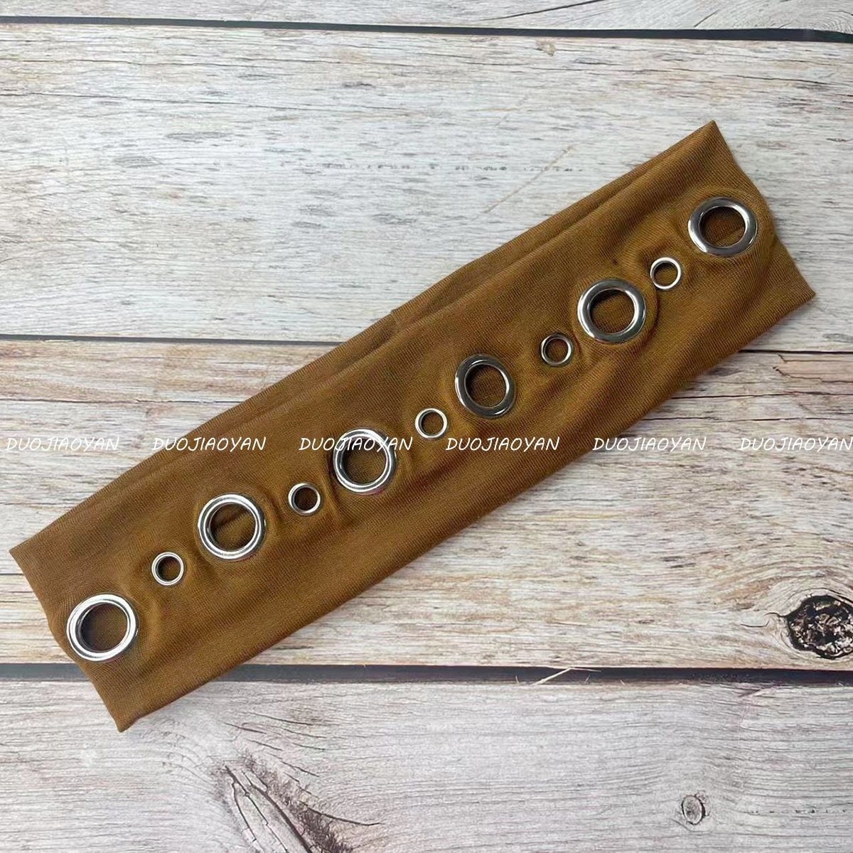 Bandas de pelo punk transfronterizas bandas de pelo elásticas de tela de rock festival de música agujero bandas de pelo retro dulces y frescas bandas de cabeza de color sólido