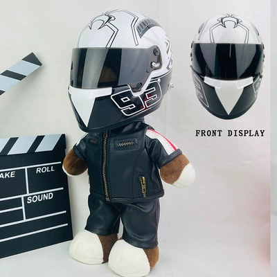 28cm Plush Doll, Motosiklet dəbilqələri - 28cm-black-leather-f1-white-ant-new-helmet-type-anti-collision-layer
