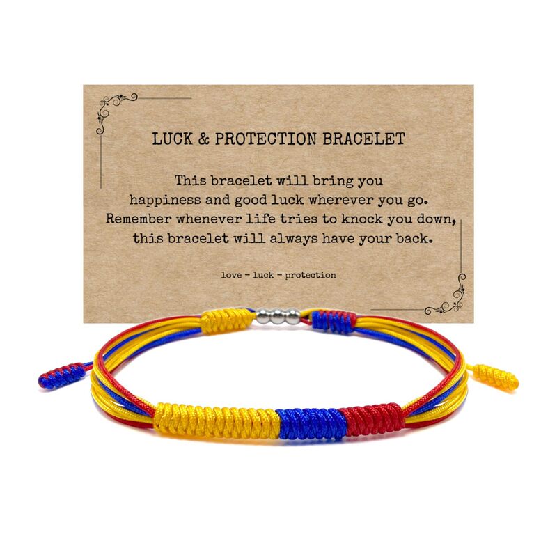 Flag-Colored Woven Bracelet with Colorful String and Silver Beads, Adjustable Bracelet, Colombian Flag Woven Bracelet Flag-Colored Woven Bracelet with Colorful String and Silver Beads, Adjustable Bracelet, Colombian Flag Woven Bracelet