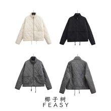 ZA速卖通爆款跨境外贸欧美风女装街头时尚宽松天丝棉衣外套