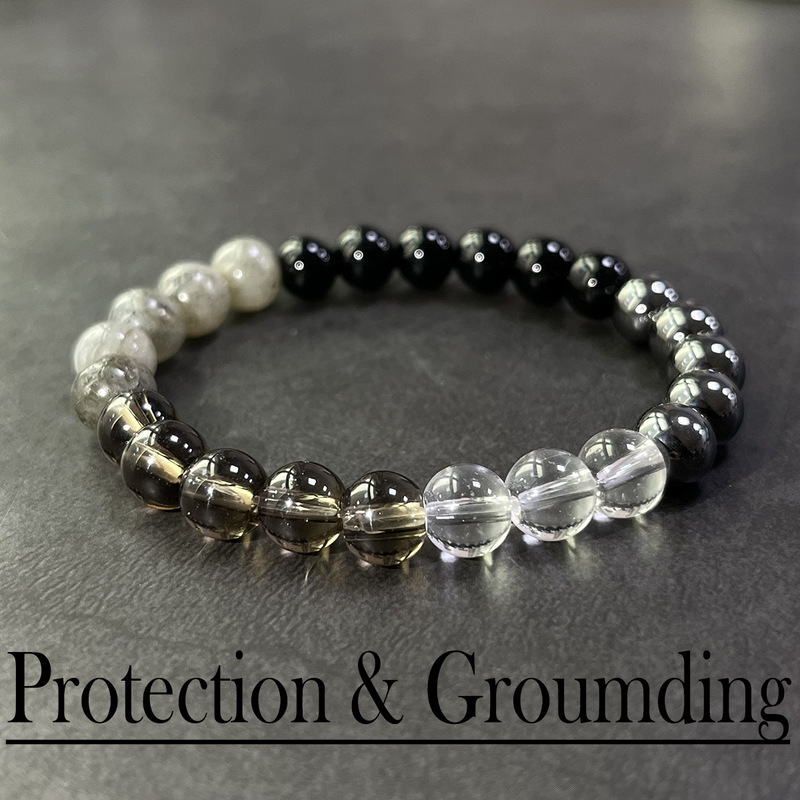 Chengyi Jewelry Cross-Border Popular Flash Stone Black Gallstone Beaded Bracelet Protection and Grounding Unisex Accessories