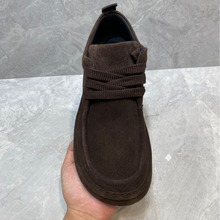 广州正品牛反绒休闲男皮鞋皮包大底尽显奢华真皮防滑男款男鞋鞋子