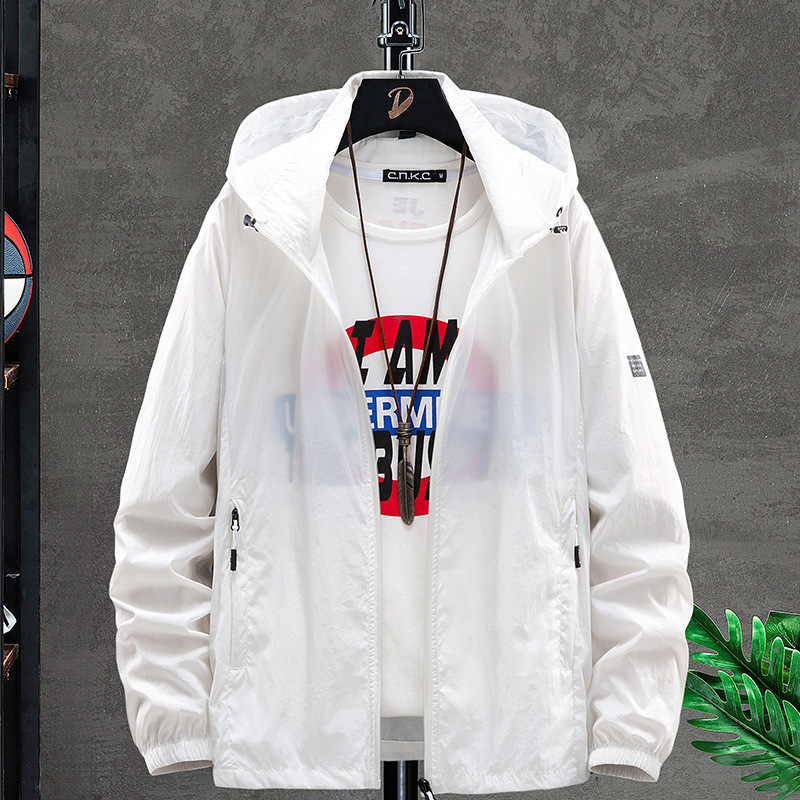 Chaqueta de Protección Solar con Capucha para Hombre de Nailon