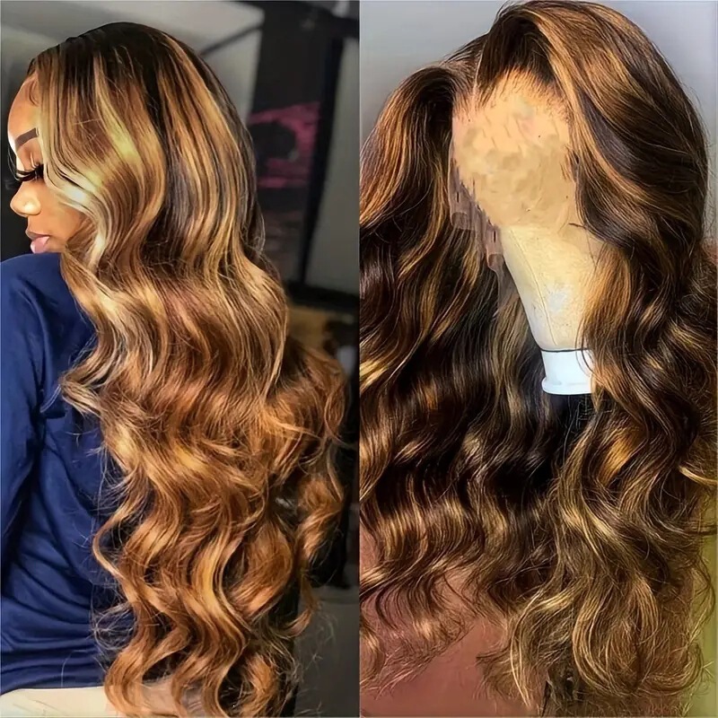 Cross-Border European and American Fashion Piano-Colored Wigs, African Hot-Selling Front Lace Big Wave Curly Wigs