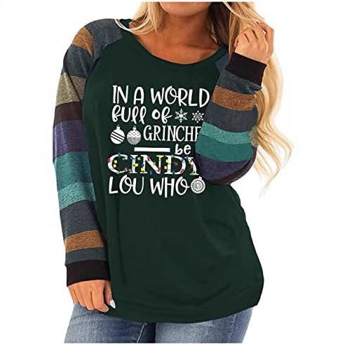 Amazon Women's New Tops Spring and Autumn Round Neck Raglan Plaid Cotton Cross-Border Source Factory Direct Sales