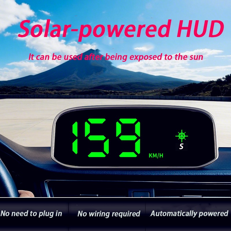 Universal Günəş Panelli HUD Spidometr, Simsiz Quraşdırma