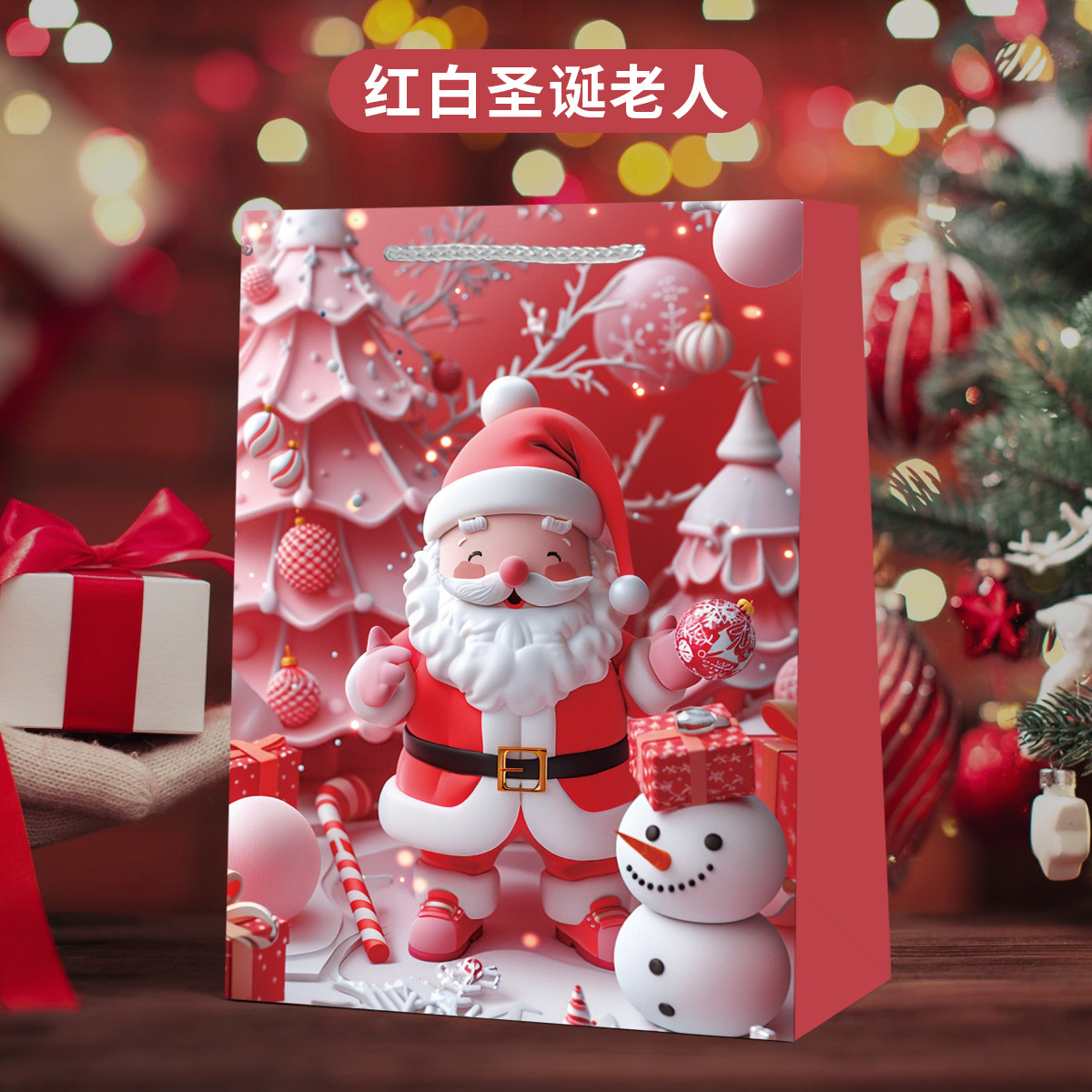 Bolsas de papel kraft engrosadas y ecológicas portátiles, pasteles de luna de té, regalos de alta gama, bolsas de embalaje, tarjetas blancas, venta al por mayor transfronteriza