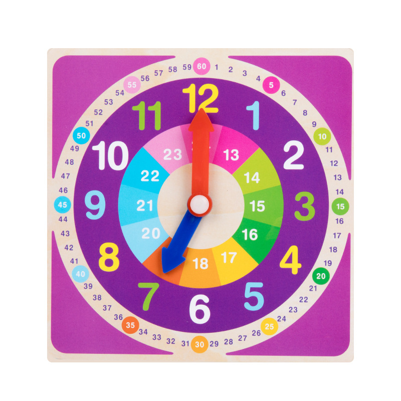 Reloj digital de madera para niños, ayudas didácticas, formas geométricas, bloques de construcción, cognición, educación temprana para bebés, juguetes de iluminación intelectual