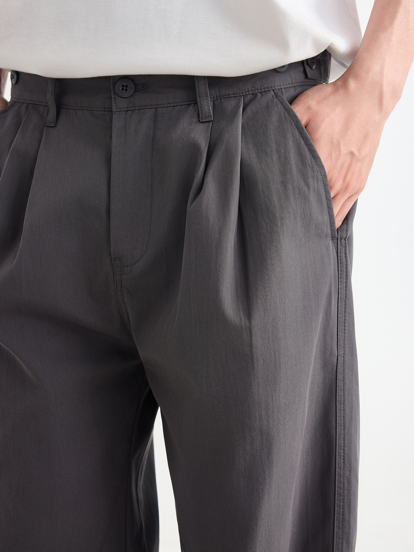 Quần kaki nam công sở ống đứng phong cách thông minh — đen