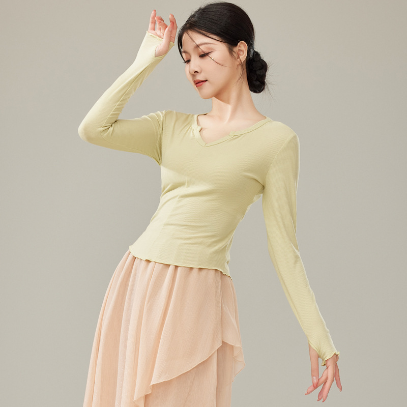 Dance clothes women's body practice clothes Chinese dance new long sleeve slim fit modern dance special adult classical top