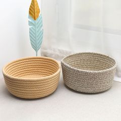 綿糸布芸化粧品デスクトップ収納ケースマスク北欧純色雑物収納バスケット鍵編み収納バスケット
