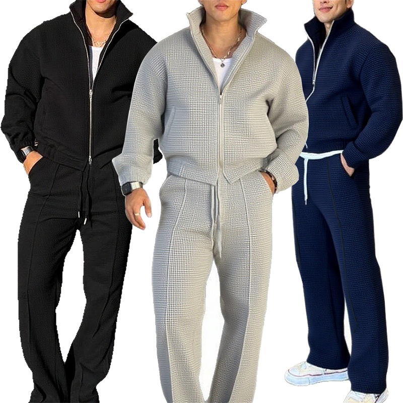 Kişi üçün payızlıq idman kostyumu, fermuarlı jaket və şalvar