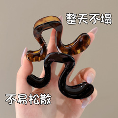 亚克力豹纹迷你发夹时尚高级感高马尾抓夹小众个性百搭饰品批发女