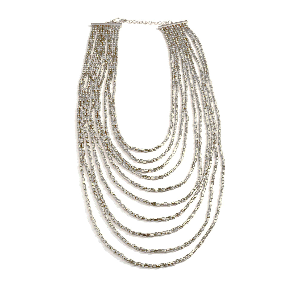 Handmade Beaded Multi Layered Necklace Exaggerated Multi Layered Chain Waterfall Heavy Duty Evening Accessory_voghion.com