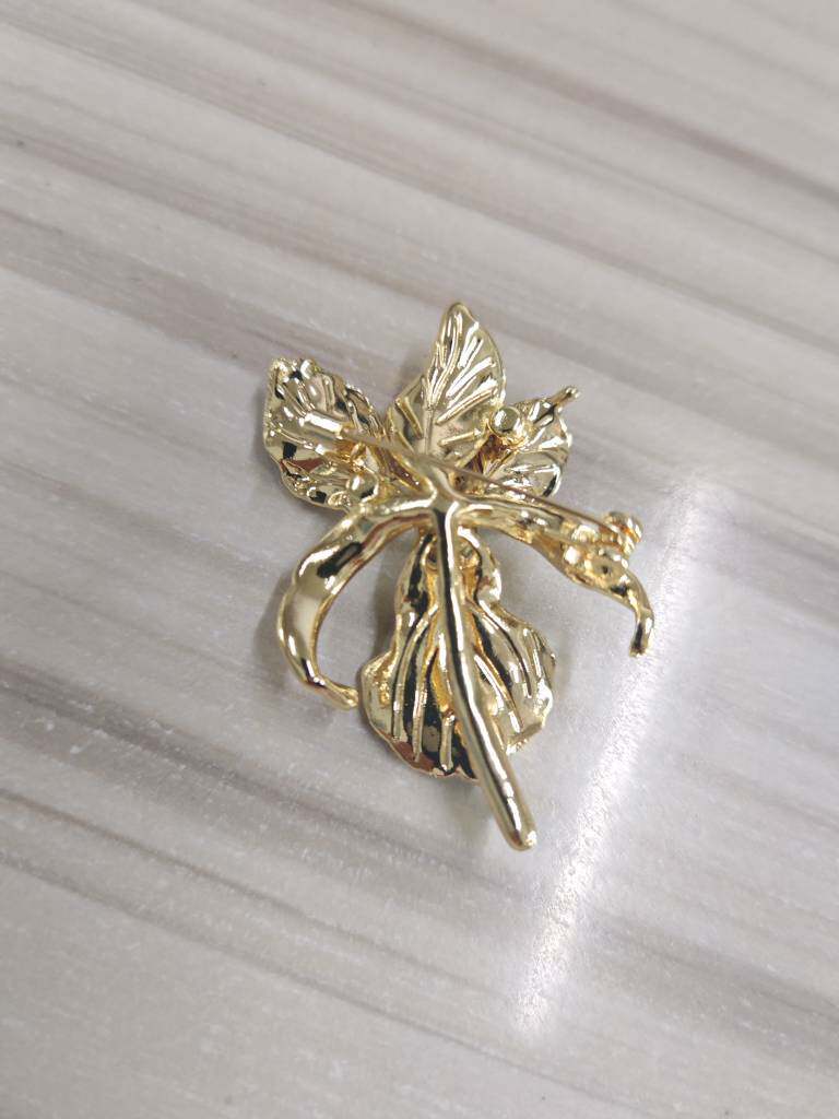 Cross-Border French Light Luxury Enamel Iris Brooch for Women, High-End Floral Pin with Micro-Inlaid Zircon Brooch Accessory