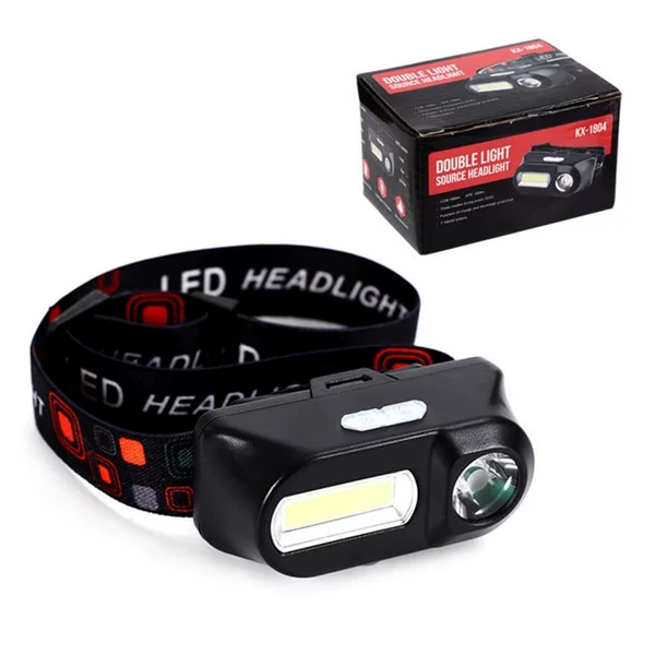 Multifunctional USB Interface Rechargeable Headlight Cob Outdoor Emergency Head-Mounted Flashlight 18650 Battery Fishing Light