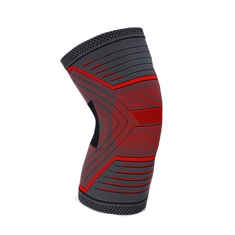Nuevo rodilla deportiva cuatro lados elástico tejido calentamiento rodilla nylon rodilla para el fabricante de baloncesto de voleibol
