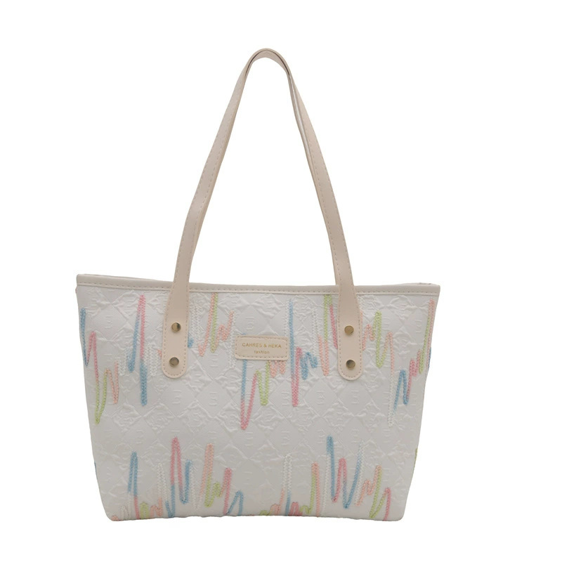 Bolsa de compras de ocio y cercanías bolsa de gran capacidad suave bolsa de hombro único para estudiantes universitarias de moda en clase