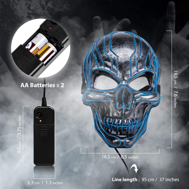 Scary Mask Halloween Light Up Mask Purge Mask with EL Wire 3