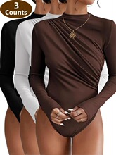 E 51307 Wrinkle High Neck Bodysuit �ް����I�B�w��