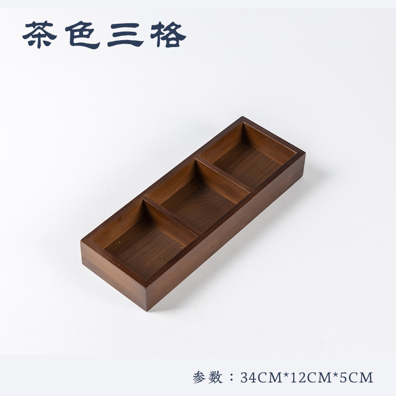 新しい中国風の炉茶宮殿グリッドフルーツプレートスナックドライフルーツプレート竹プレート分割宮殿グリッドトレイ鍋おかずプレート|undefined