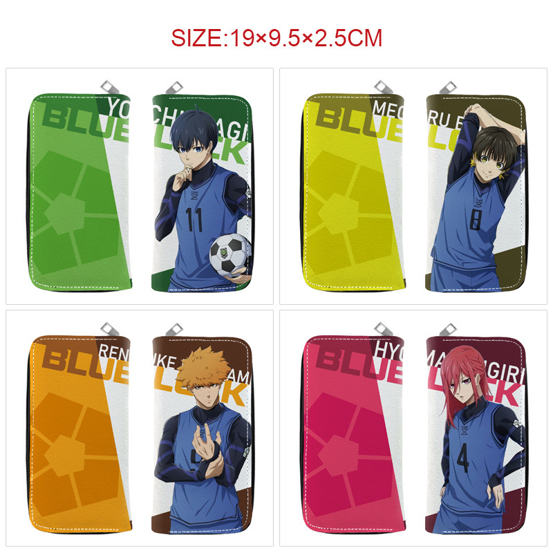 Blue prison anime pu leather full color long zipper wallet Jie Shiyi Bee Music back clutch Blue prison anime pu leather full color long zipper wallet Jie Shiyi Bee Music back clutch