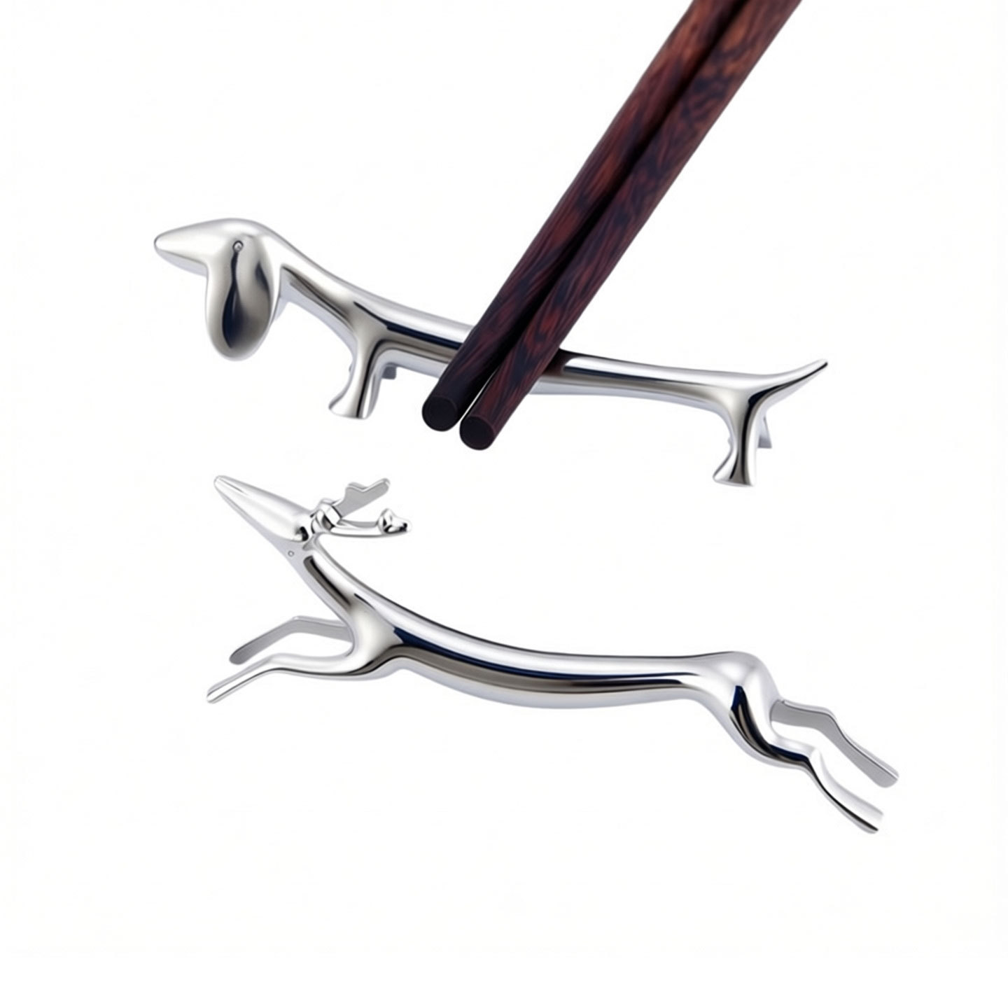 Portapalillos metálico lindo, diseño de perro y ciervo japonés, para vajilla palillos cuchillo y tenedor, ideal para hotel y hogar