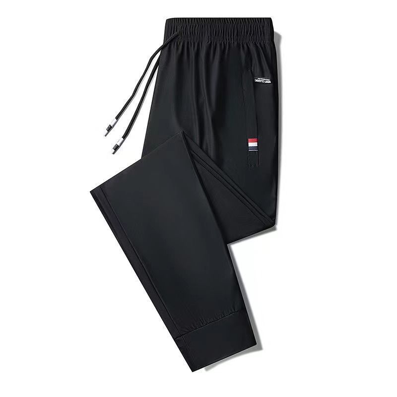 Pantalones de los hombres de verano Delgado estilo coreano de moda estilo coreano de seda de hielo transpirable pantalones casuales marca de moda Pantalones deportivos a juego