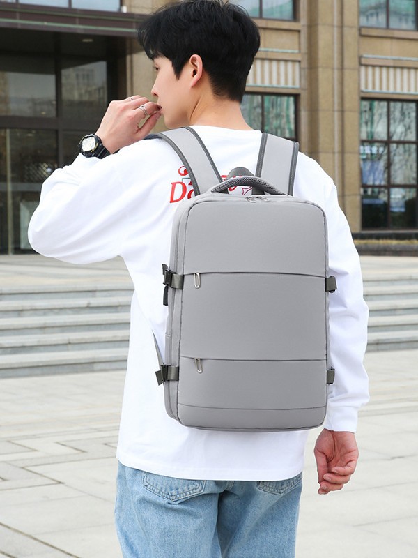 Bolso para computadora portátil de viaje de negocios de color sólido de nuevo estilo transfronterizo para estudiantes universitarios Bolso de viaje de ocio de moda Mochila