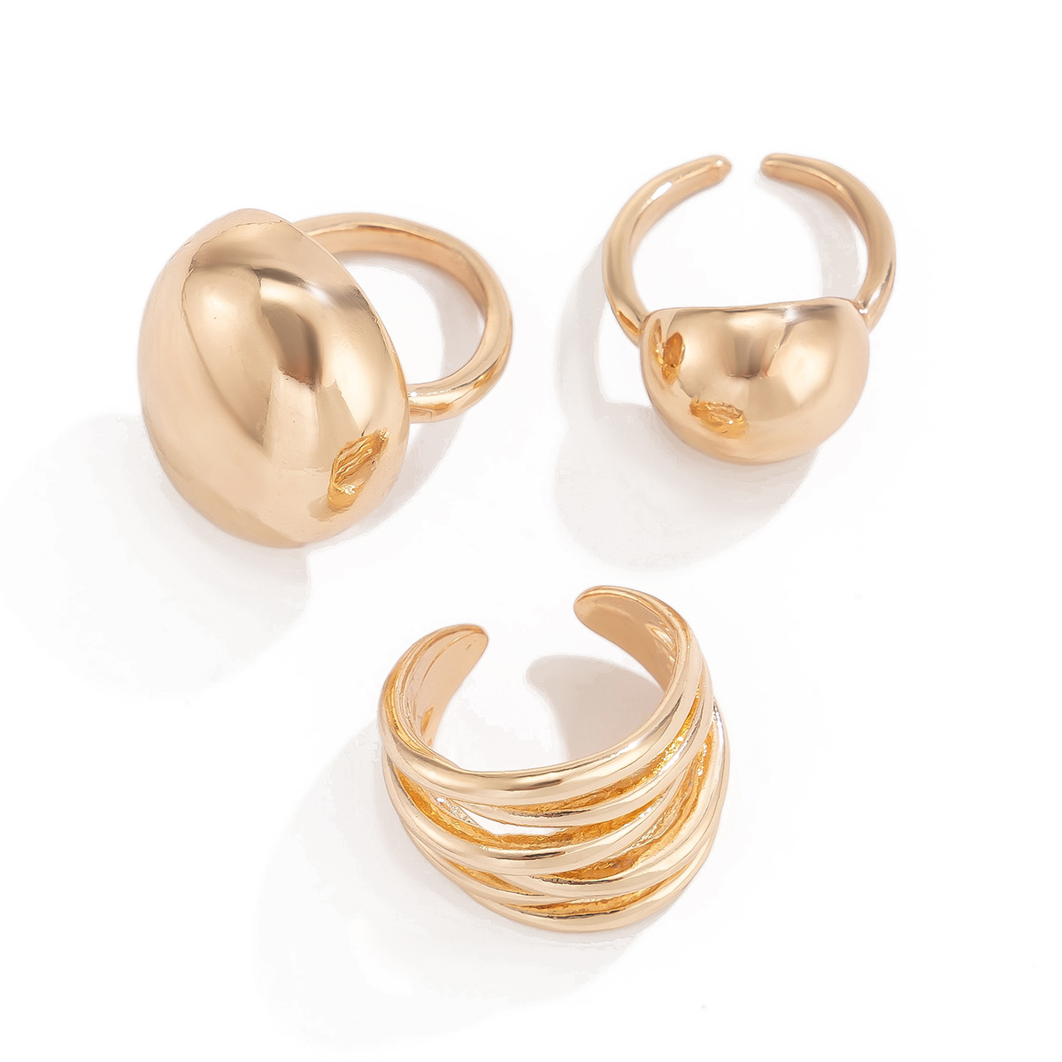 27g Weight Rings Classification 1 Set Quantity Holiday, Banquet, Selfie Occasion Alloy Material Printing Pattern Women's Gender Plating Design Punk Style Punk Printing Alloy Plating Women's Rings 7