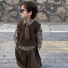 童装宝宝春秋套装婴儿童韩版洋气马甲毛衣男童秋装休闲帅气三件套