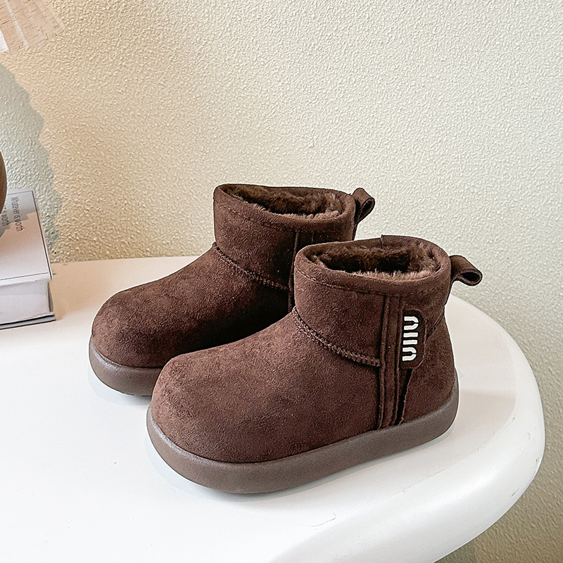 Children's Snow Boots for Girls 2025 Winter Fleece-Lined Thickeneded Cotton Boots Waterproof Non-Slip Warm Boys and Girls Birkenstock Cotton Shoes